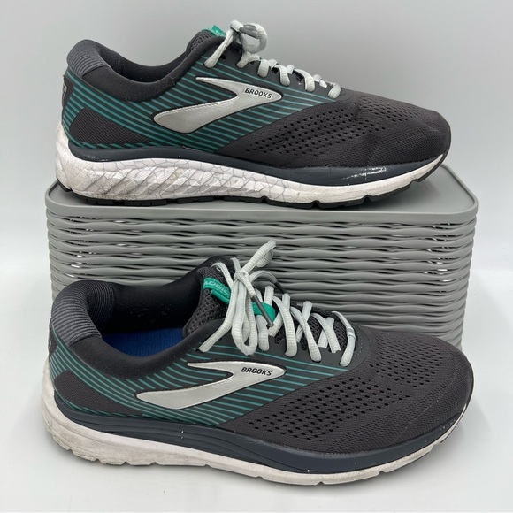 Brooks Addiction 15 Walker Shoes Grey Green Size 10.5 Medium width men’s - Picture 2 of 14